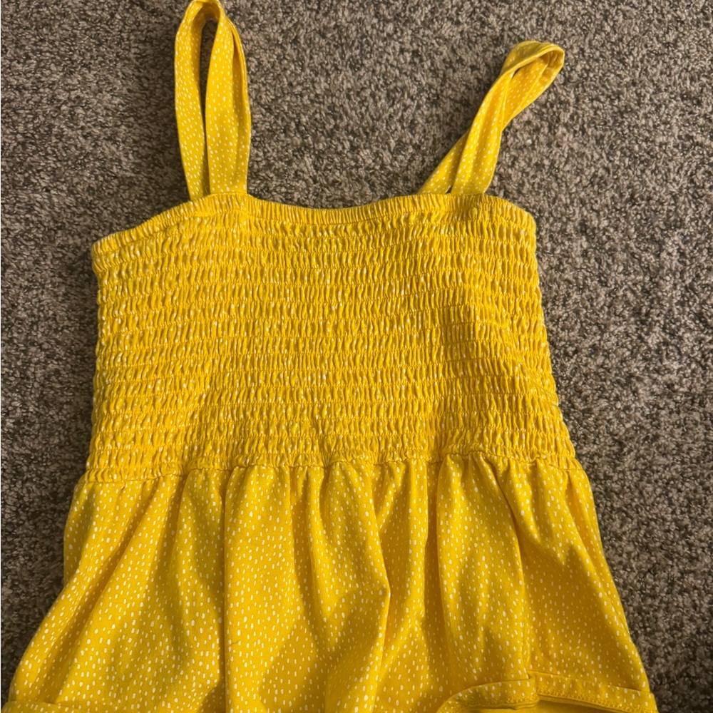 Express Yellow Smocked Dress
